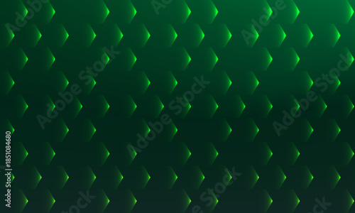 Photos Deep emerald green gradient background with glowing neon green arrow rows and bo