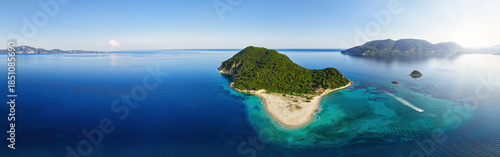 Aerial view from above looking down towards Marathonisi beach, Zakynthos 2025 