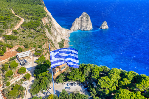 Aerial photos of the famous Mizithres Rocks and the beach in Keri, Zakynthos 2025