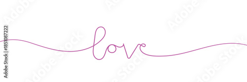 Continuous line drawing word Love for wedding, valentine card background, logo. Calligraphy letter text love word wedding background. Vector illustration love concept. vector illustration .EPS 10 .