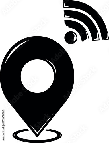 vector illustration black and white wifi ip address concept icon