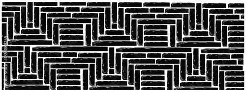 Seamless pattern with Brush drawn black scribbles shapes. Hand drawn decorative seamless pattern with bold brush strokes.