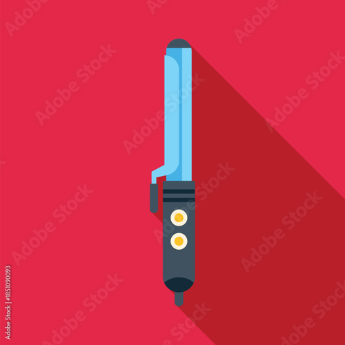 Curling iron device creating curls on hair for beauty and style