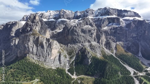 Aerial view of the Dolomites in Italy