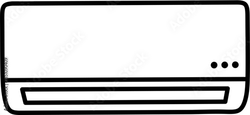 Air Conditioner Indoor Unit Front View. Flat Outline Vector Icon