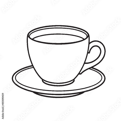 A cup of hot cafe coffee or caffeine drink flat vector icon.