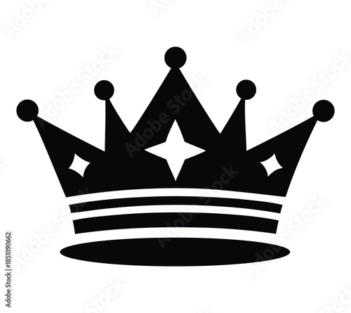 Black crown silhouette icon vector graphic. crown icon vector design