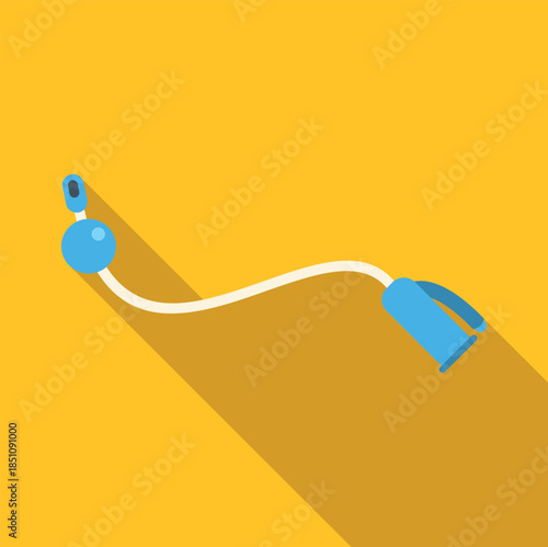 Illustration of a medical catheter for animal urology and veterinary care