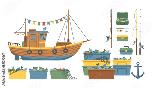 Fishing boat and equipment for a successful catch