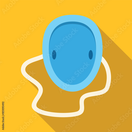 Oxygen mask providing medical breathing assistance with a flat design