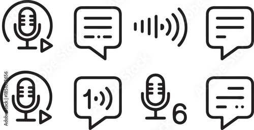 Speech to Text and Voice Message Icons