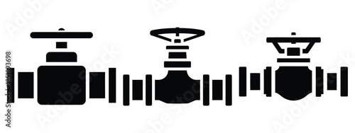 farm irrigation valve silhouette icon set. agriculture, plant-based lifestyle symbols