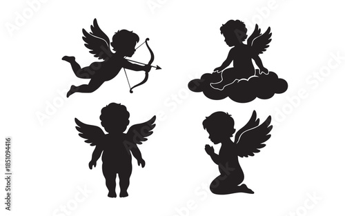Cupid Angel Love Silhouette Set