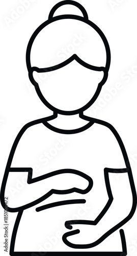 Pregnant woman holding belly, portraying maternity and expectation