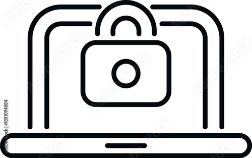 Laptop displaying a padlock symbol, representing digital security and privacy
