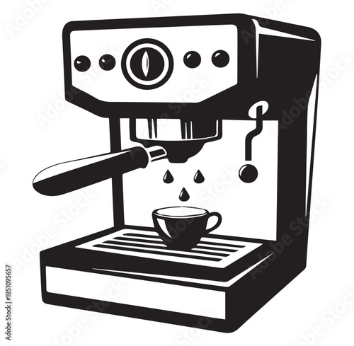 coffee maker with coffee cup