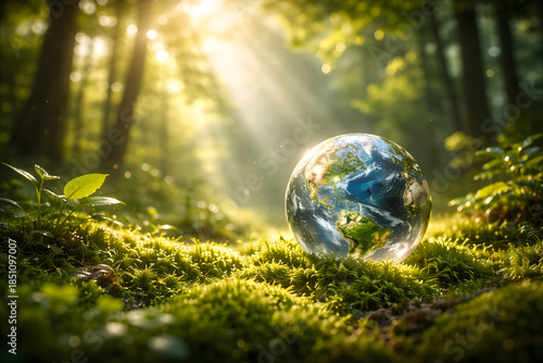 green planet earth in the forest