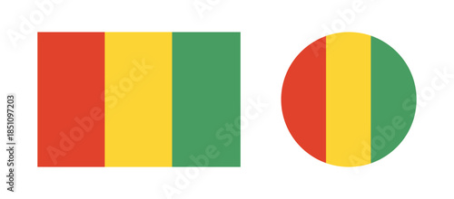 Free Download Set of Guinea national flag backgrounds. Flag of guinea badges. Flag rectangle, circle icons.  Round, rectangular flag. - GFXLoad