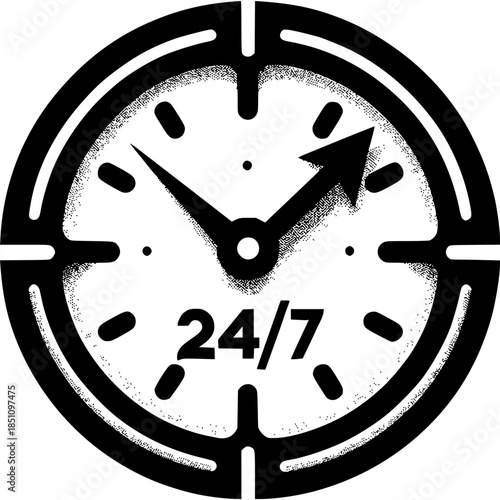 247 Service Availability Clock Icon