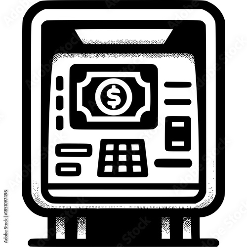 ATM Machine Icon Cash Withdrawal Vector