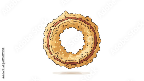 Close up of a Circle shaped Waffle with a Crispy Texture and Golden Brown Color