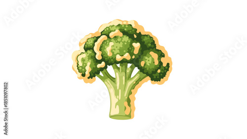 Fresh Broccoli Floret Showing Healthy Vegetables for Nutrition and Cooking