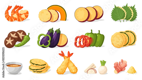 Assorted Fresh Vegetables and Ingredients Displayed for Healthy Cooking and Nutrition