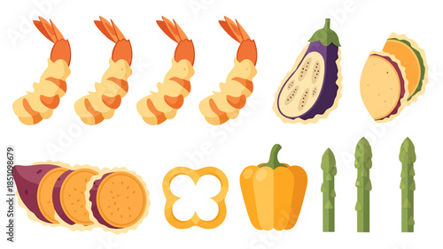 Fresh Vegetables and Shrimp for Healthy Cooking and Meal Preparation