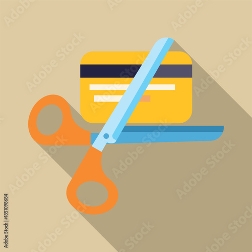 Scissors cutting a credit card symbolizing financial freedom and ending debt