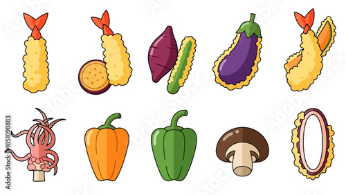 Fresh Vegetable Selection Featuring Eggplant Bell Peppers and Mushrooms for Healthy Cooking