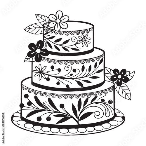 Layer Floral Cake Plotter File Svg