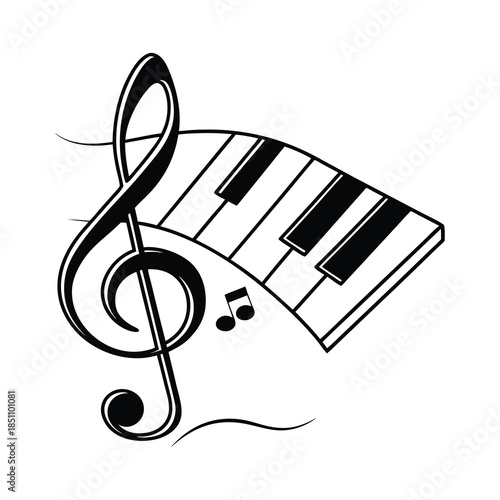 Piano Keys Treble Clef