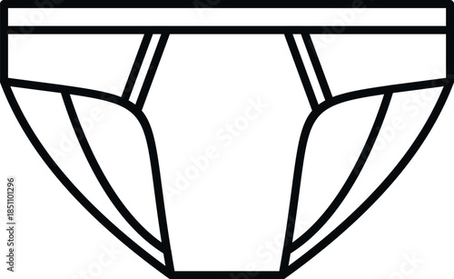 Menswear white briefs line drawing representing inner garments
