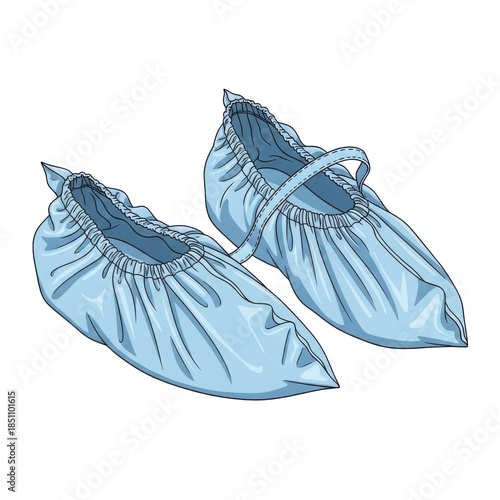 Blue disposable shoe covers