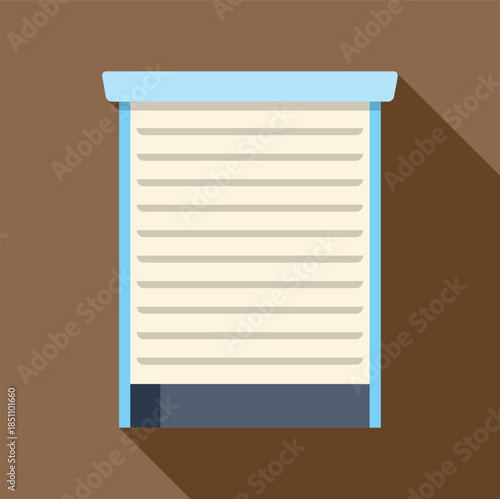 Closed roller shutter providing security and privacy with a long shadow