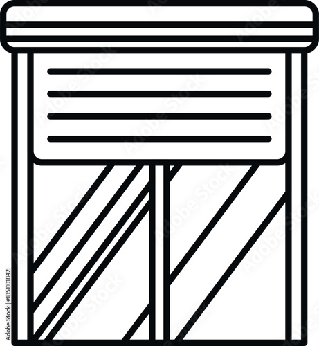 Window featuring a partially closed roller shutter protecting from light and intruders