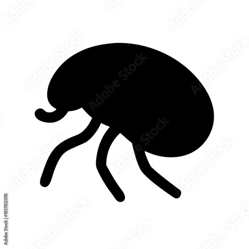 vector illustration of a black beetle