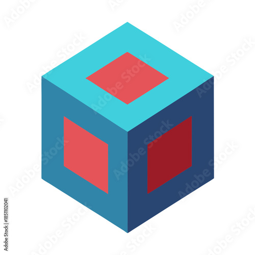 3d render of a colorful cube