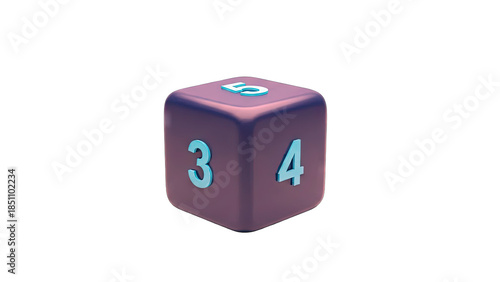 3D Rendered Dice with Numbers on White Background