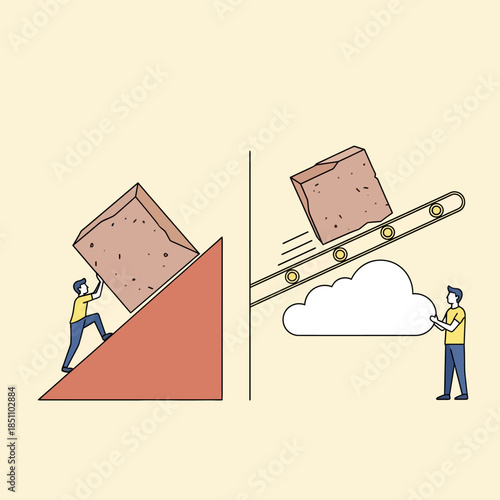 Efficiency comparison: Manual effort versus automated cloud technology