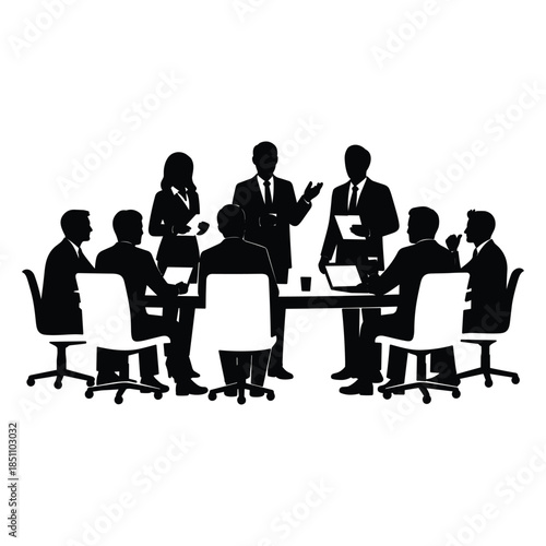 Business meeting in progress Vector, illustration