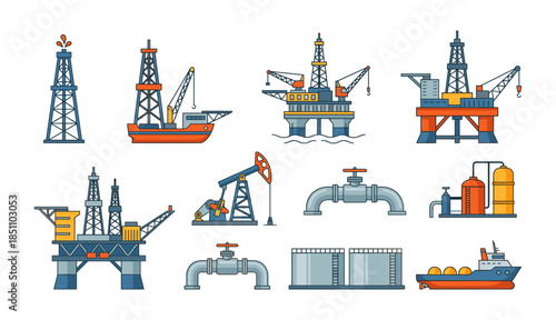 Oil and gas industry extraction and refining equipment