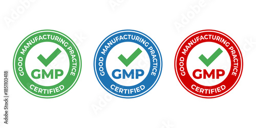 GMP certified good manufacturing practice quality standard badge