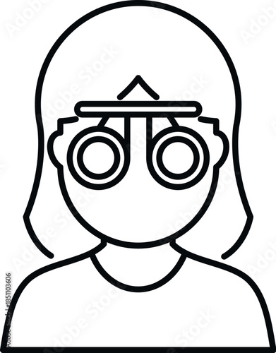 Woman having an optometry eye exam for vision correction