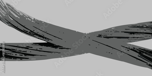 Abstract brushstroke art with intersecting lines and a monochromatic gray palette