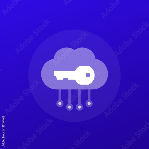 cloud and key icon, transparent design
