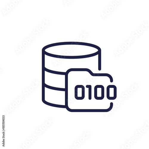 data storage icon, storing files line pictogram