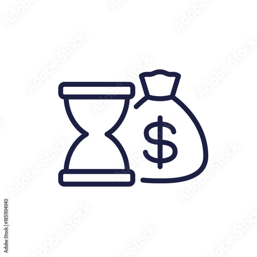 deposit period line icon, money and finance