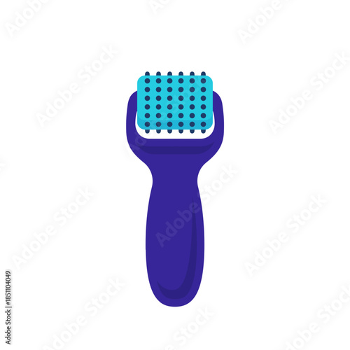 dermaroller, roller with needles for microneedling vector icon on white