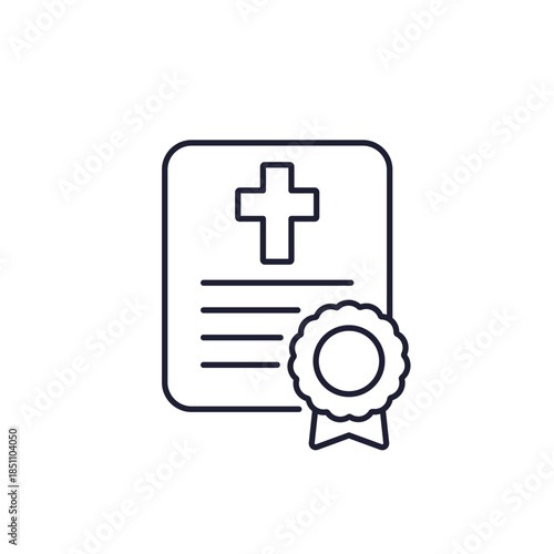 death certificate icon, line design
